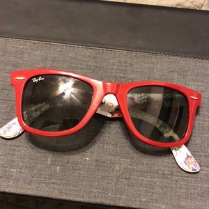 Maroon red ray ban sunglasses